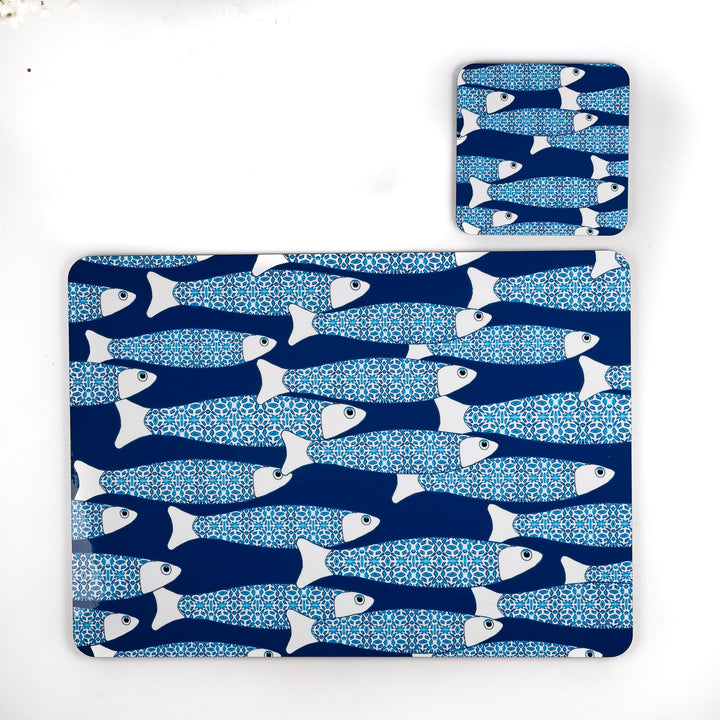 SALE - Turquoise Ocean Shoal - Placemat and coaster set