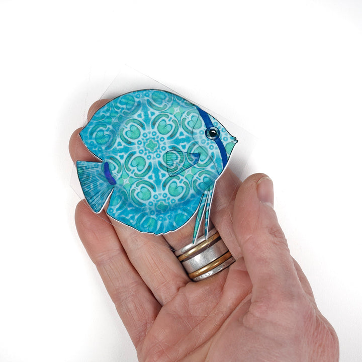 Discus fish tile decals - Blue / Red