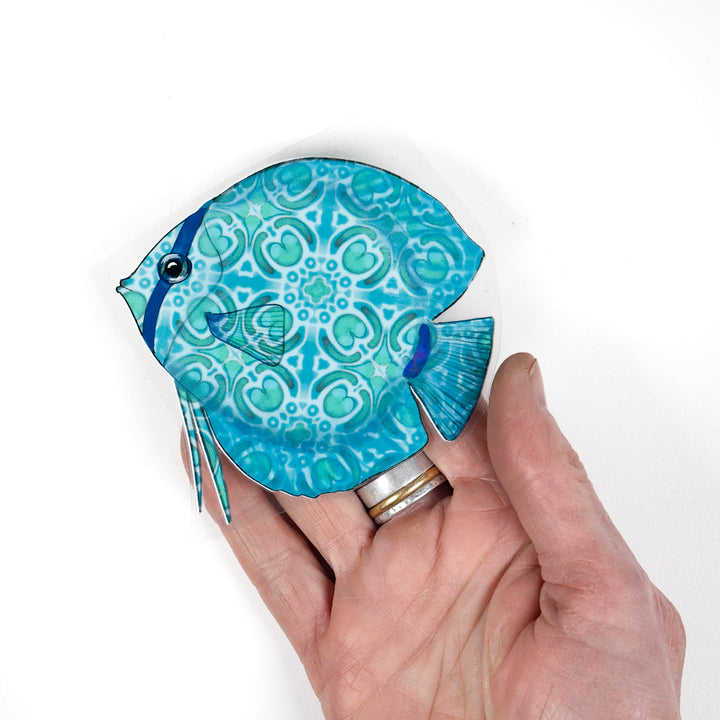 Discus fish tile decals - Blue / Red