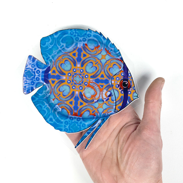Discus fish tile decals - Blue / Red