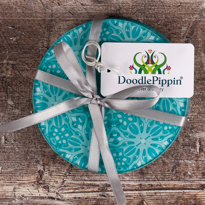SALE - Set of 4x Circular Pretty Mint Turquoise Coasters