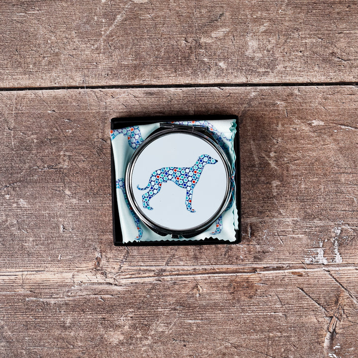 SALE - Greyhound Circular Compact Folding Mirror - Blue