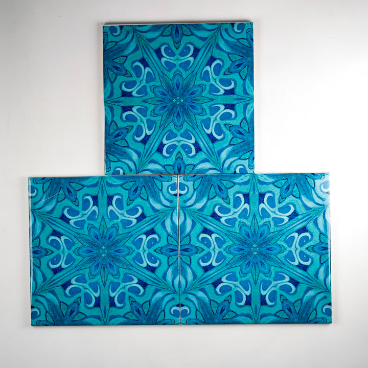 SALE SECONDS SET of 3 x 20cm Agapanthus tiles