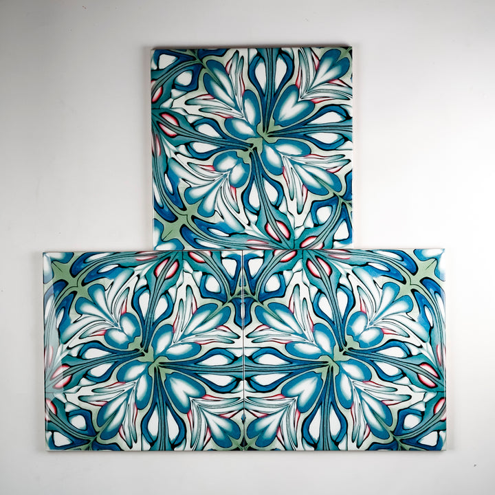 SALE SET of 3 x 20cm Large Scale Flourishing Garden tiles