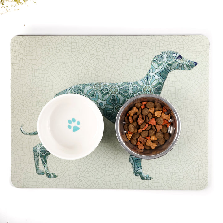 Greyhound Pet Food Mat - Grey
