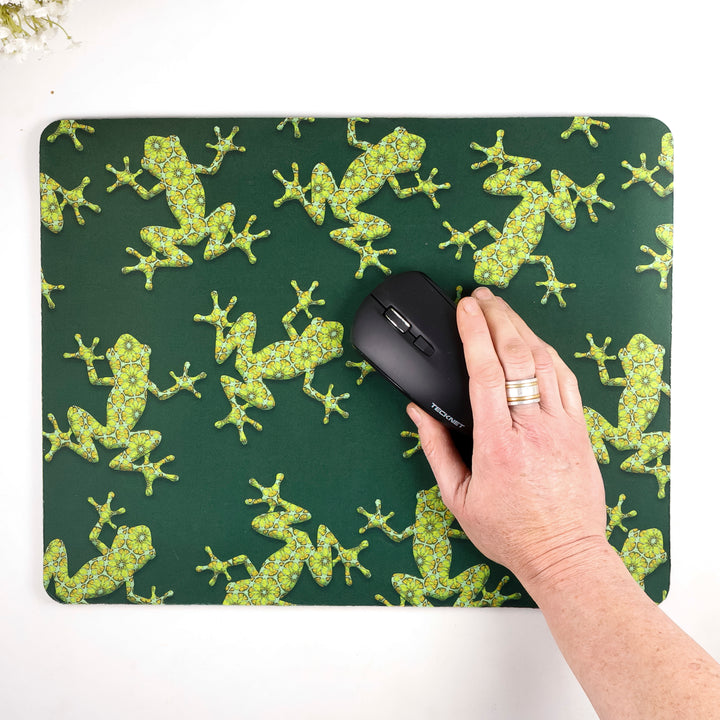 Green Frog "Moroccan Flower" Mouse Mat / Gaming Mat