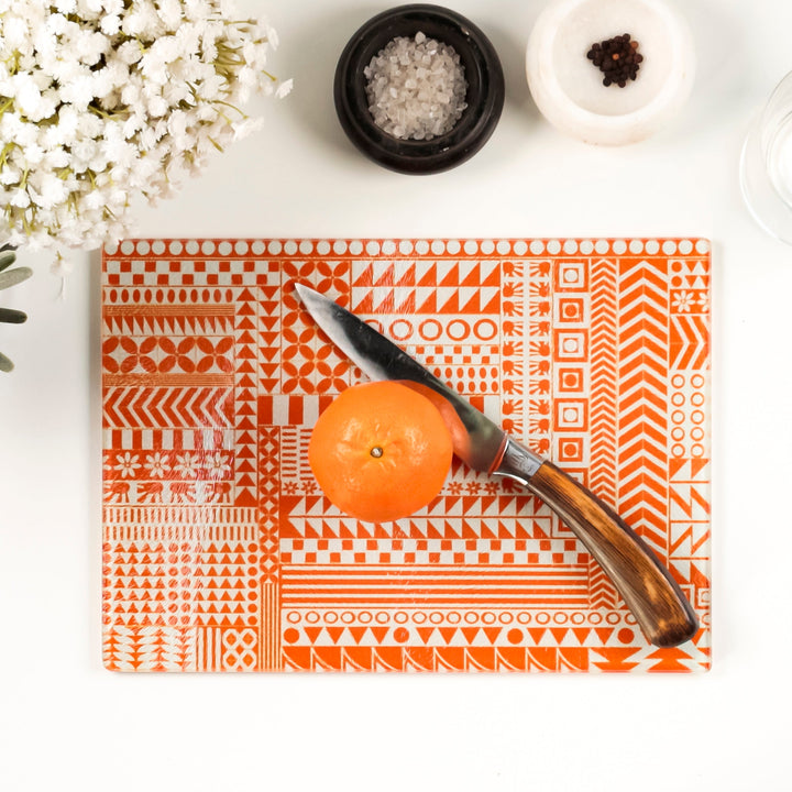 SALE Geometric Orange Zigzag Worktop Protector -Small