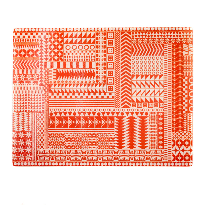 Geometric Orange Zigzag Worktop Protector