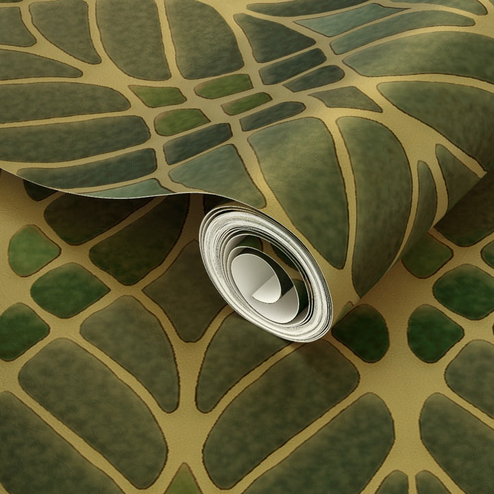 Interwoven Trees Wallpaper - Muted Greens