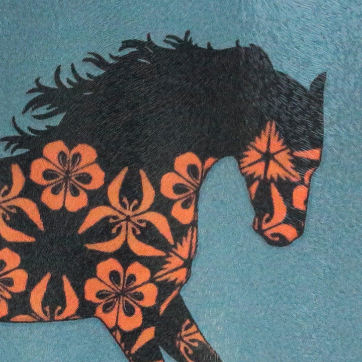 Running Horse Worktop Saver - Flame &amp; Grey