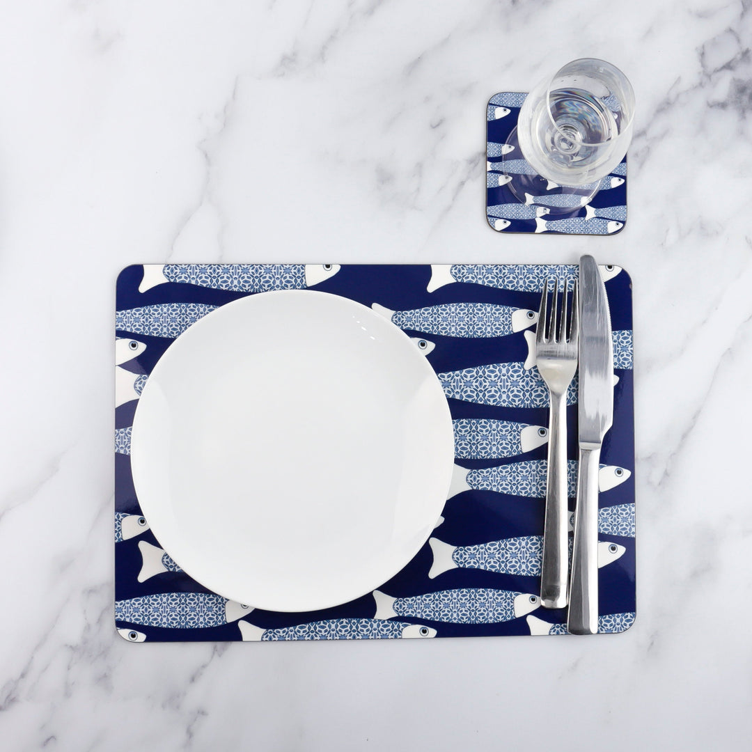 Ocean table mat, navy