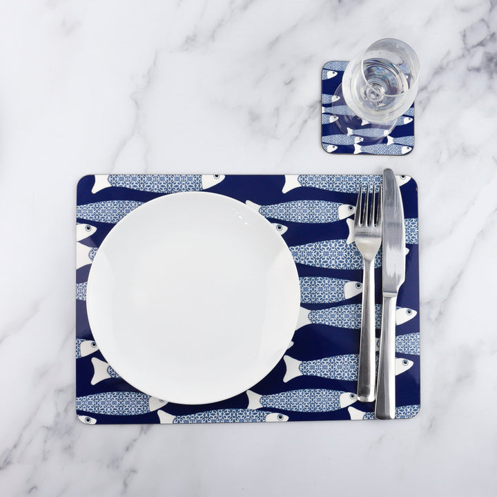 Ocean table mat, navy