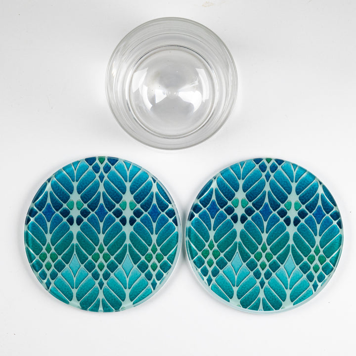 SALE Coaster Set - 2x Interwoven Trees (circular)
