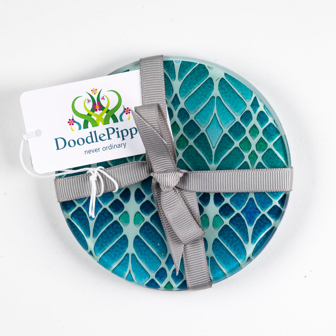 SALE Coaster Set - 2x Interwoven Trees (circular)
