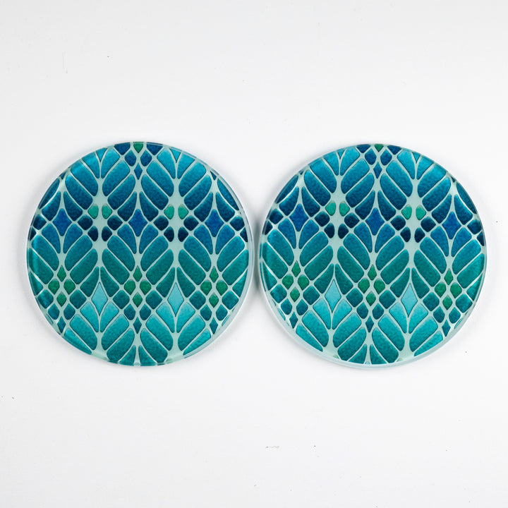 SALE Coaster Set - 2x Interwoven Trees (circular)