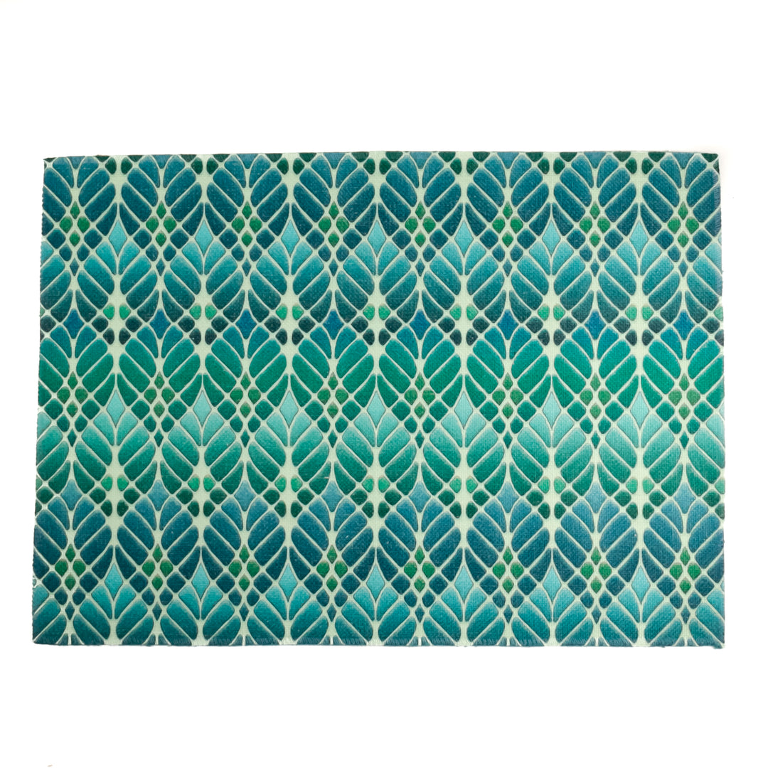 Interwoven Trees Fabric Placemat - Blue and Teal