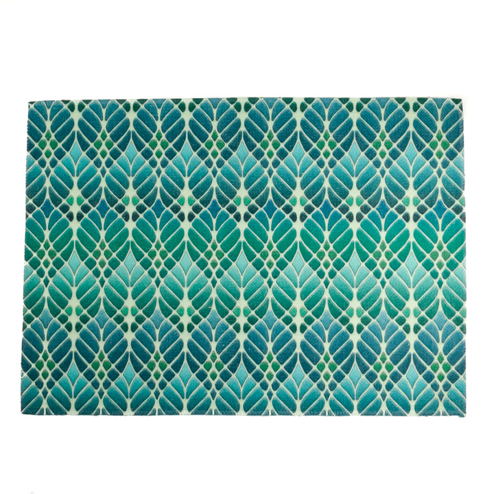 Interwoven Trees Fabric Placemat - Blue and Teal