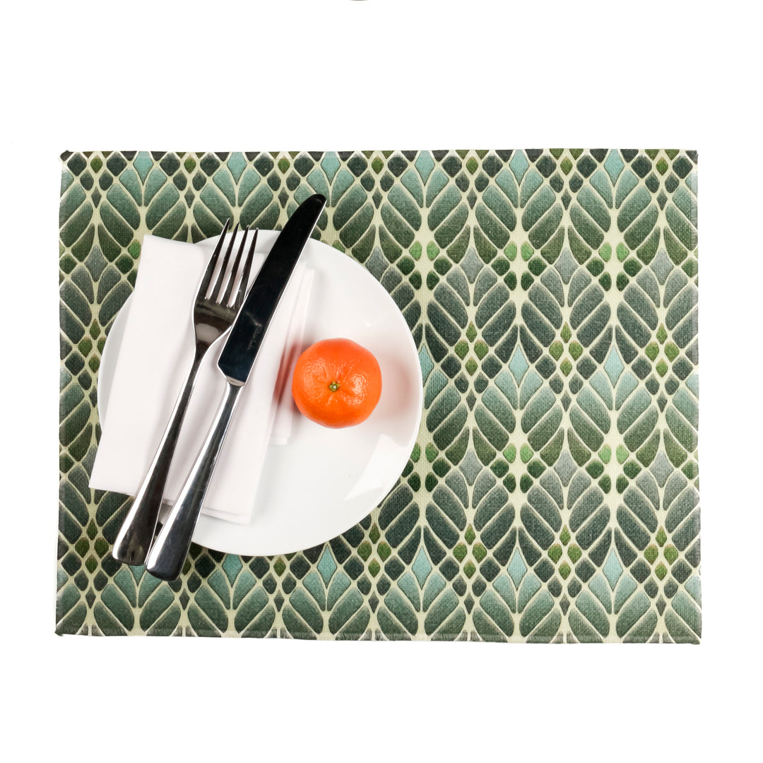 Interwoven Trees Fabric Placemat - Muted Greens