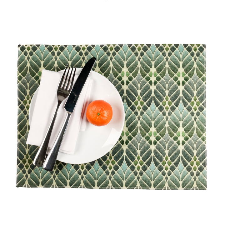 Interwoven Trees Fabric Placemat - Muted Greens