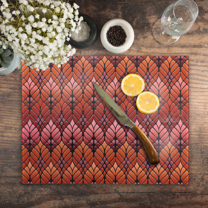 Interwoven Autumn Trees Chopping Board