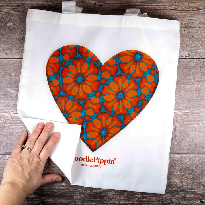 SALE - Moroccan Flower Heart Lightweight Cotton Tote Bag
