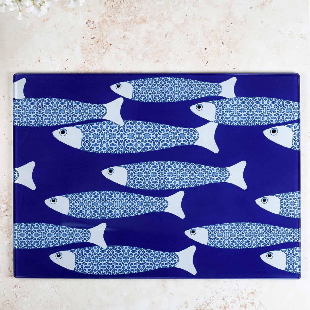 SALE - Ocean Shoal (navy background) Worktop Protector - Small (20 x 28cm)