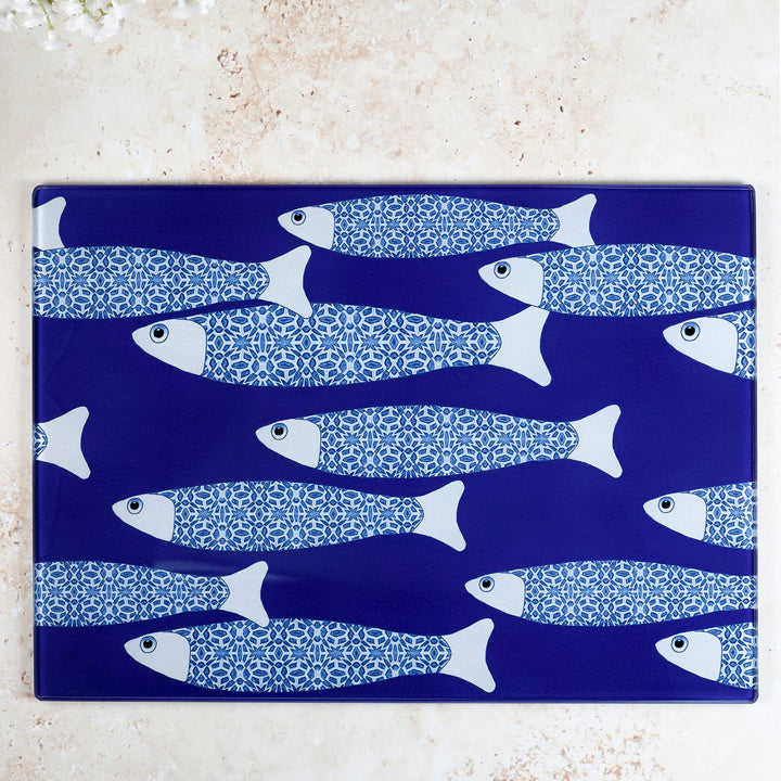SALE - Ocean Shoal (navy background) Worktop Protector - Small (20 x 28cm)