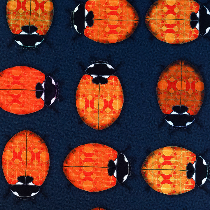 SALE - Orange/Red Lanternbugs/Ladybirds Large Pet Food Mat