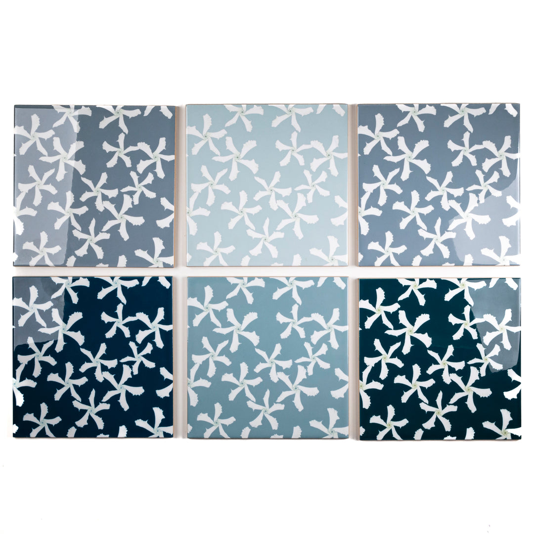 SALE: Set of 6 x 15.2 Mixed Jasmine Design tiles