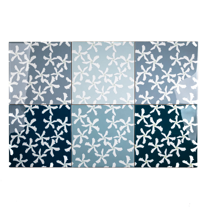 SALE: Set of 6 x 15.2 Mixed Jasmine Design tiles