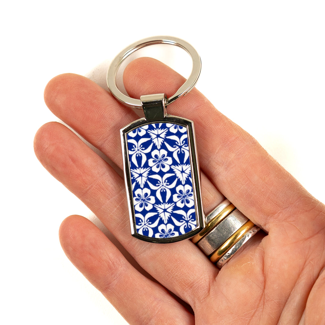 Blue Nettles Millefiori Keyring