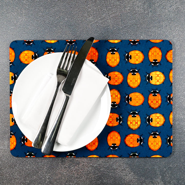 SALE - Pair of Melamine Placemats - Ladybird Design