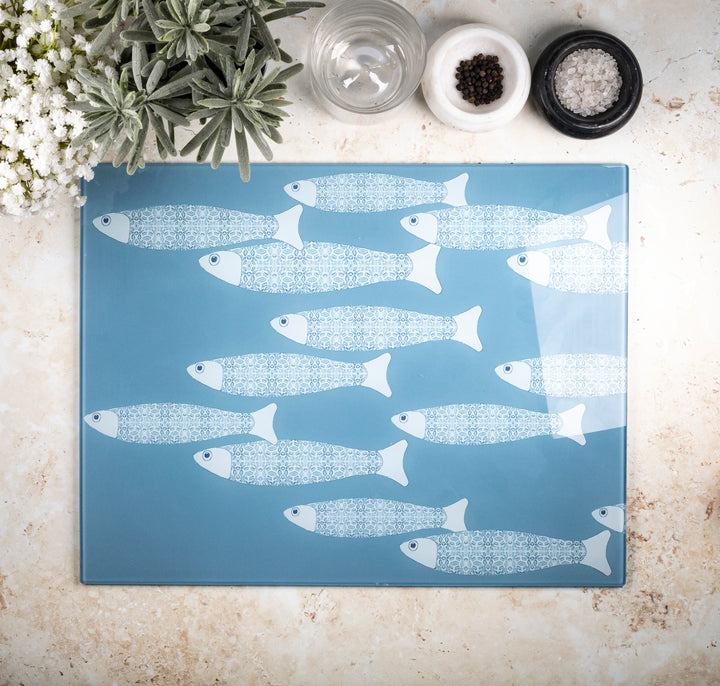 SALE SECOND : Pale Blue Ocean Shoal Worktop Protector - LARGE