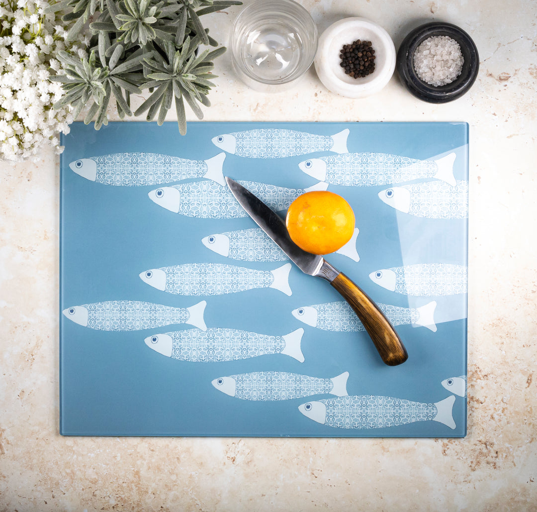 SALE SECOND : Pale Blue Ocean Shoal Worktop Protector - LARGE