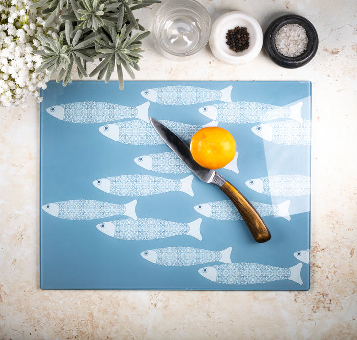 SALE SECOND : Pale Blue Ocean Shoal Worktop Protector - LARGE