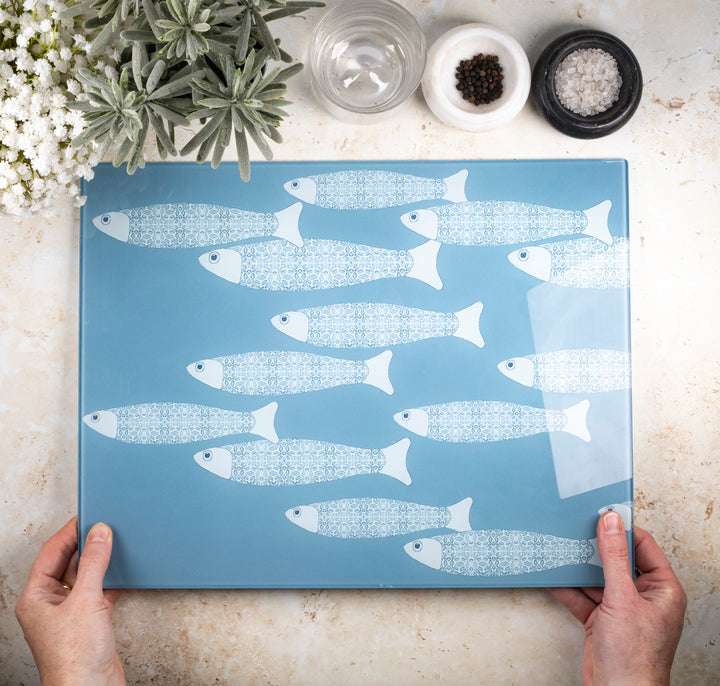 SALE SECOND : Pale Blue Ocean Shoal Worktop Protector - LARGE