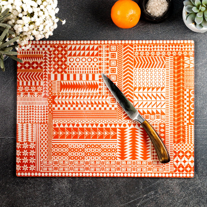 SALE Geometric Orange Zigzag Worktop Protector