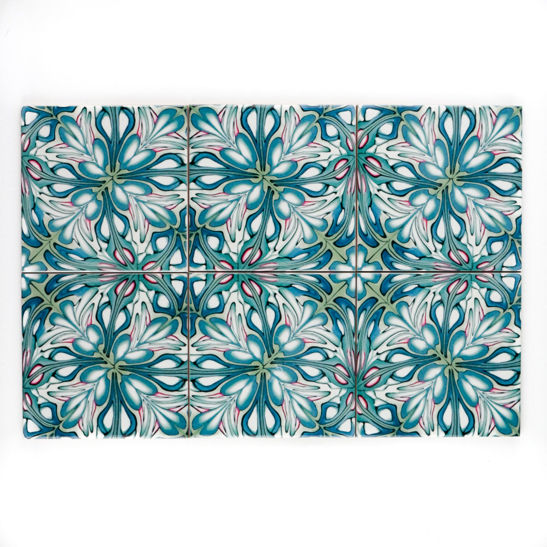 SALE SET - 21 x 10.8cm Flourishing Garden tiles - large scale
