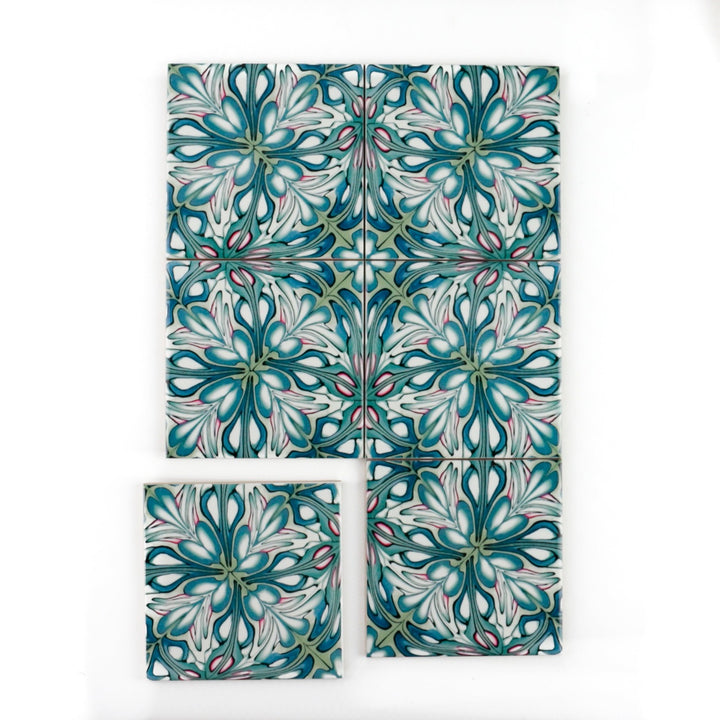 SALE SET - 21 x 10.8cm Flourishing Garden tiles - large scale
