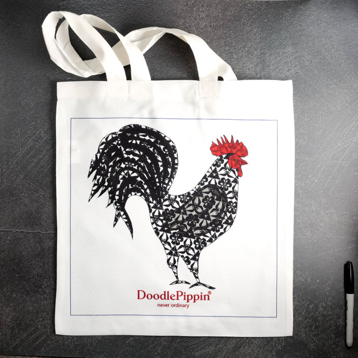 Black Cockerel Tote Bag