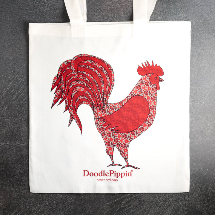 Red Cockerel Tote Bag