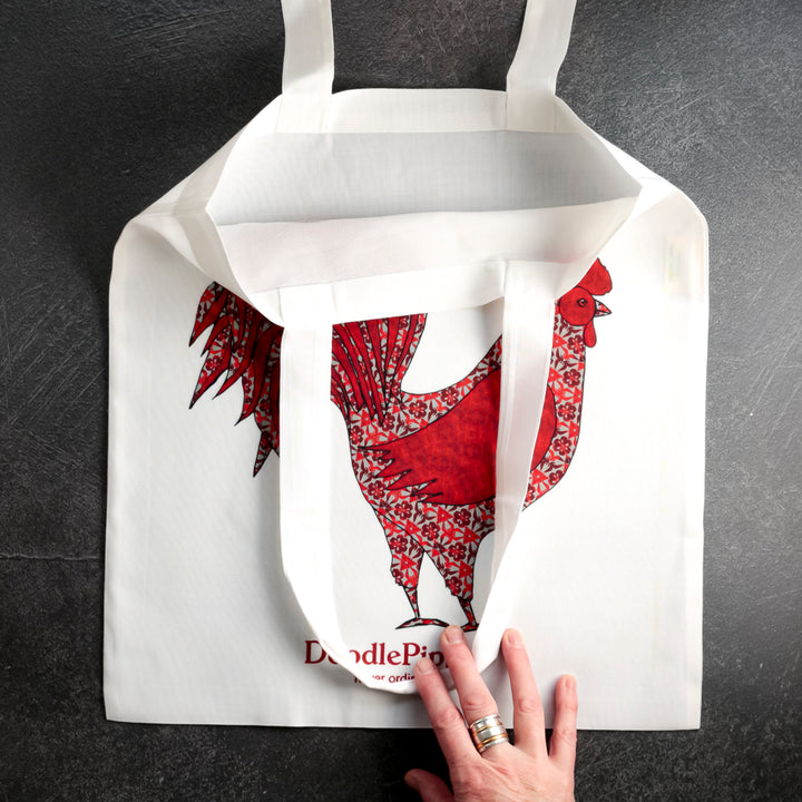 Red Cockerel Tote Bag