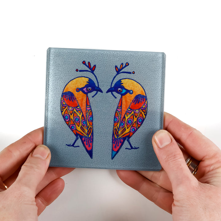 Lovebirds Coaster - Parrot Colours
