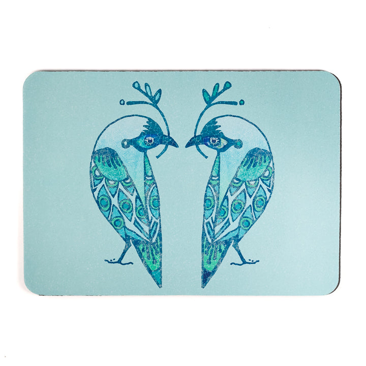 SALE - Lovebirds Mouse Mat - Turquoise (small)