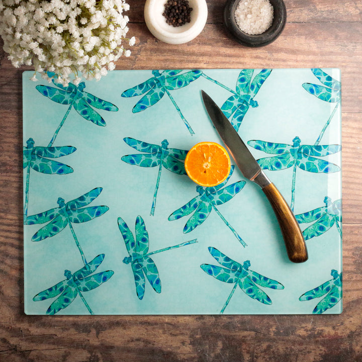 Dragonfly Blue-Green Design worktop protector