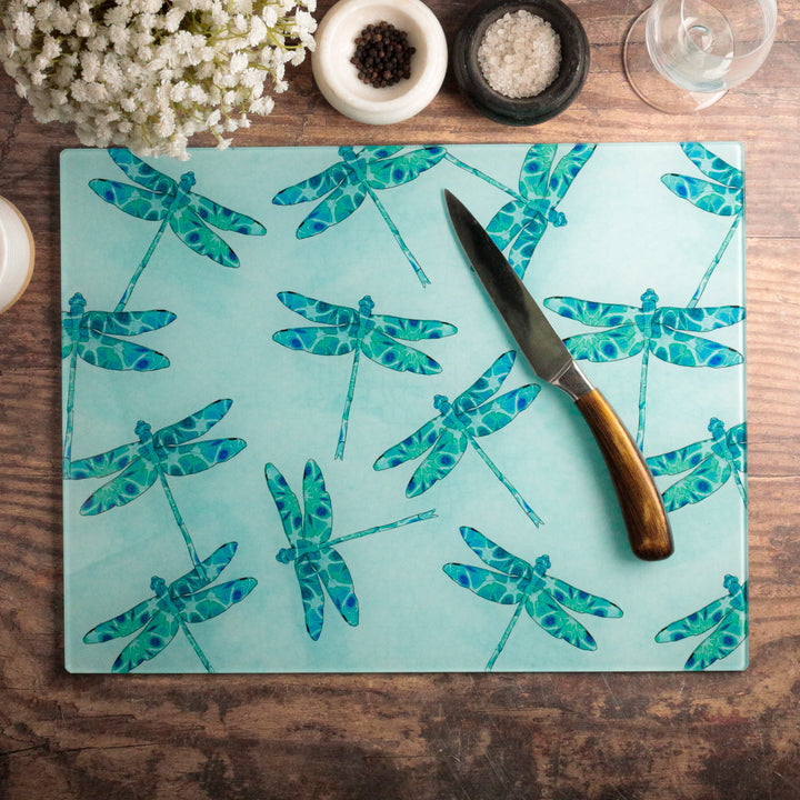Dragonfly Blue-Green Design worktop protector