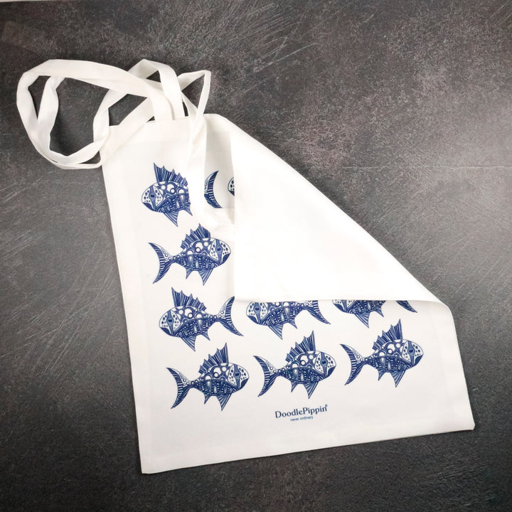 SALE Fun Fish Shopping Bag - Lightweight foldaway tote