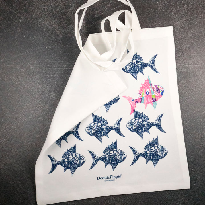 SALE Fun Fish Shopping Bag - Lightweight foldaway tote