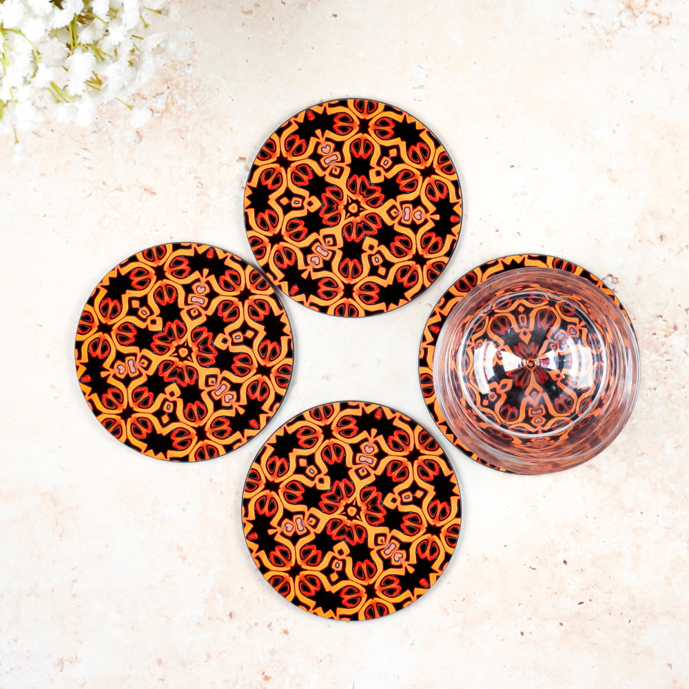 SALE Wooden Coaster Set - Arabian Nights (black)