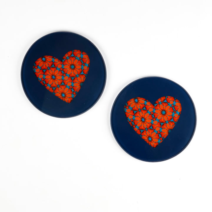 Moroccan Flower Heart Coasters